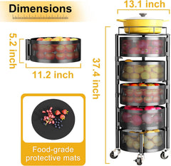 Rolling Basket Rack for Kitchen