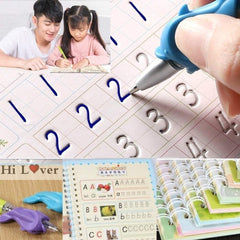 Kids Magic Practice book (4 Set of Books + 10 REFILL + 1 Pen + 1 Grip)